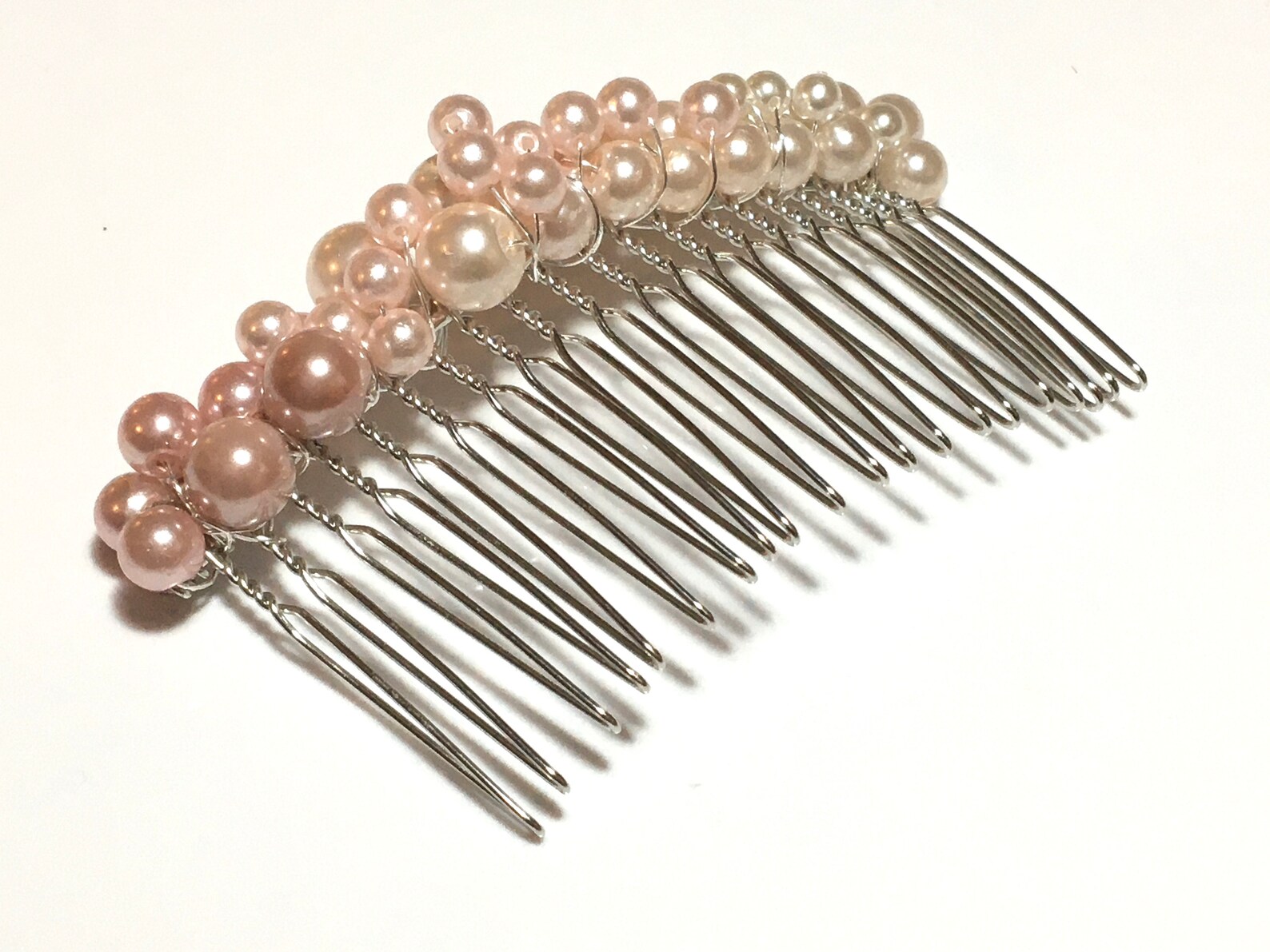Pink Pearl Ombré Hair Comb Etsy