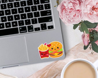 Burger and Fries Duo Sticker | Best Friend Sticker | Water Bottle Sticker | Duet Sticker | Best Combo Sticker