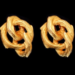 GIVENCHY ~ Authentic Vintage Gold Plated Clip On Earrings