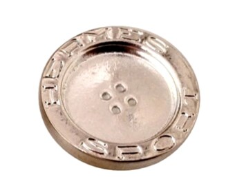 HERMES ~ Authentic Vintage Silver Tone Metal Button - Price for 1 Button - Logo Monogram