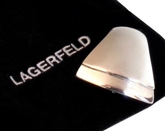 KARL LAGERFELD - authentische Vintage Silber vergoldet geometrische abstrakte Brosche - KL