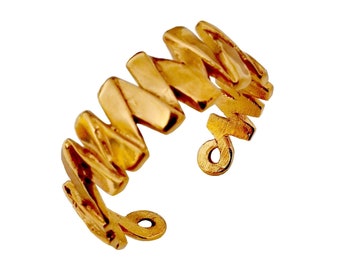 YVES SAINT LAURENT ~  Authentic Vintage Gold Plated Bracelet/Cuff/Bangle