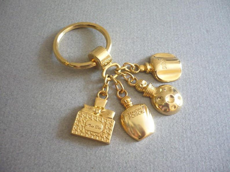 CHRISTIAN DIOR Authentic Vintage Gold Plated Key Ring/Bag Etsy
