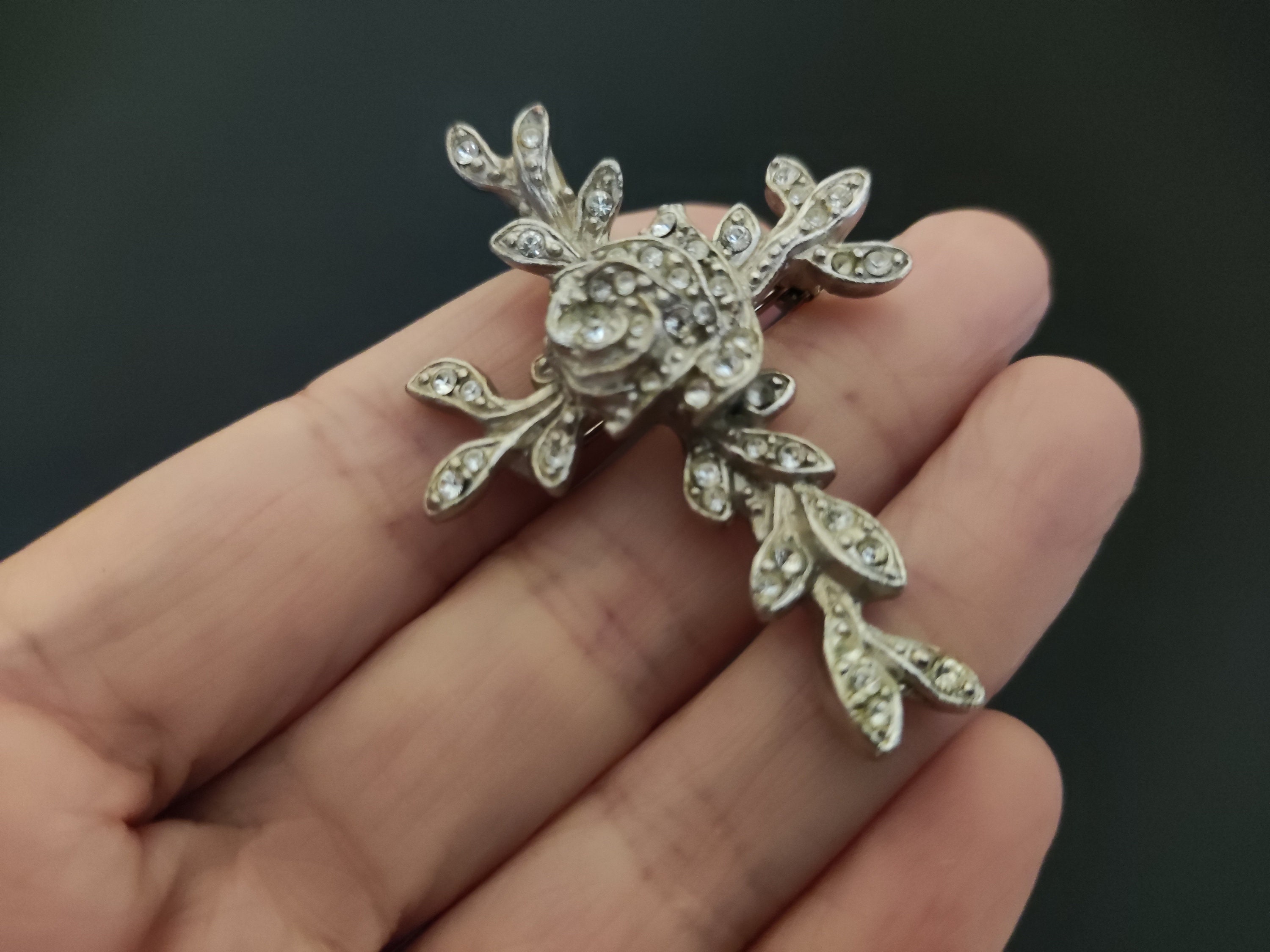 CHRISTIAN LACROIX Authentic Vintage Silver Plated Rose CHRISTIAN LACROIX Authentic Vintage Silver Plated Rose