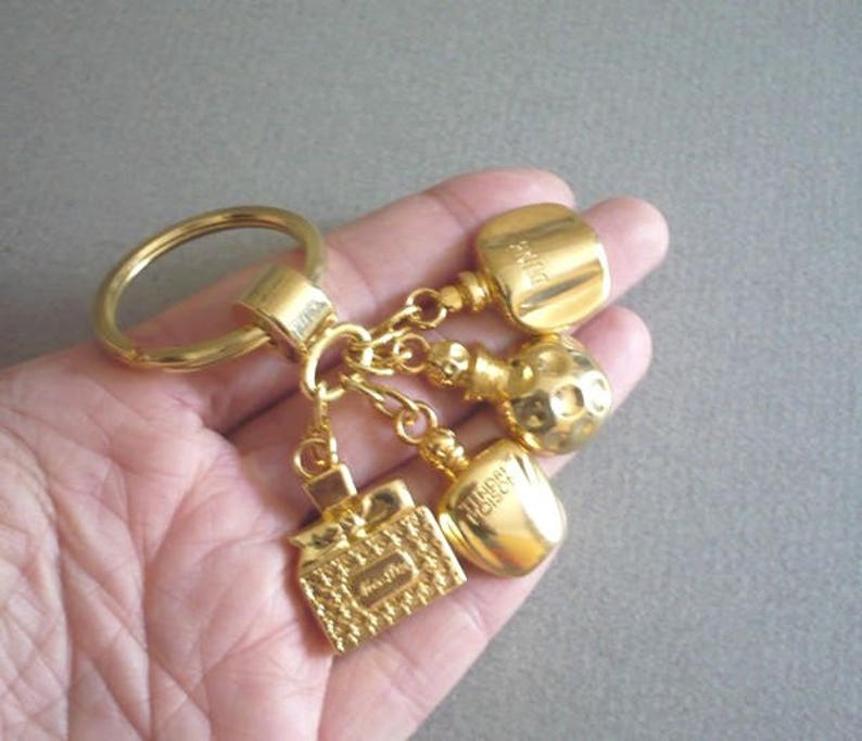 CHRISTIAN DIOR Authentic Vintage Gold Plated Key Ring/Bag Etsy
