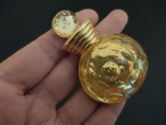 CHRISTIAN DIOR Authentic Vintage Gold Yellow Perfume Bottle Brooch pin Dolce Vita CD Etsy Hong Kong