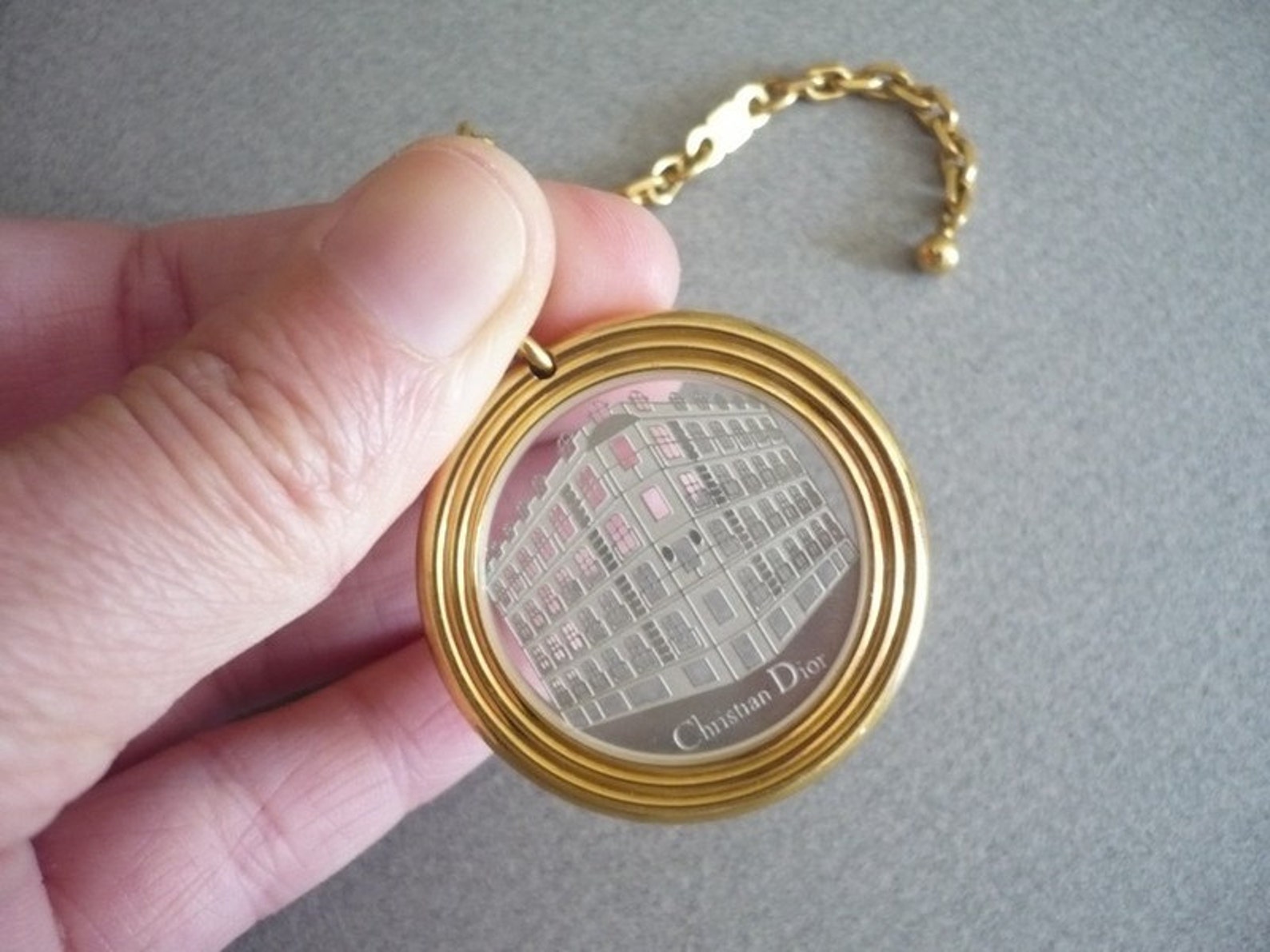 CHRISTIAN DIOR Authentic Vintage Gold Plated Key Ring/Bag Etsy