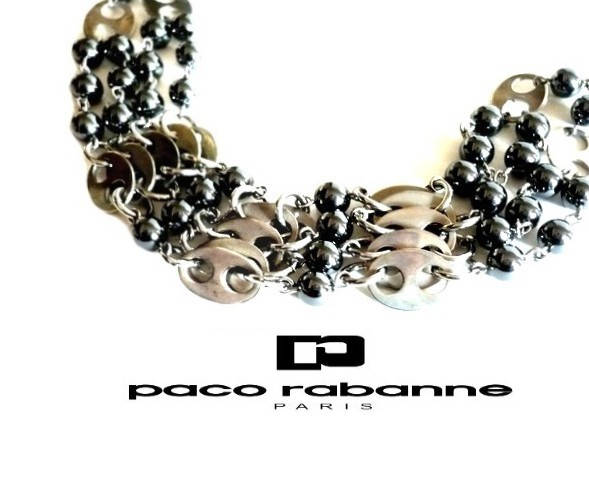 PACO RABANNE Authentic Vintage Metalized Link chain Handmade