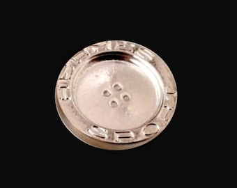 HERMES ~ Authentic Vintage Silver Tone Metal Button - Price for 1 Button - Logo Monogram