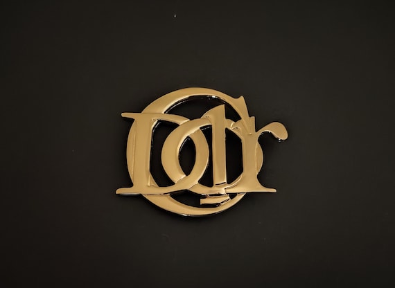 Christian Dior　Brooch Gold Vintage CHRISTIAN DIOR Vintage Gold Plated Logo Brooch - Etsy