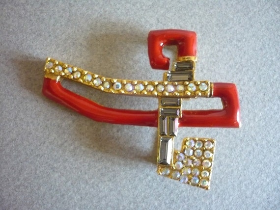 CHRISTIAN LACROIX ~ Authentic Vintage Red Enamel … - image 4