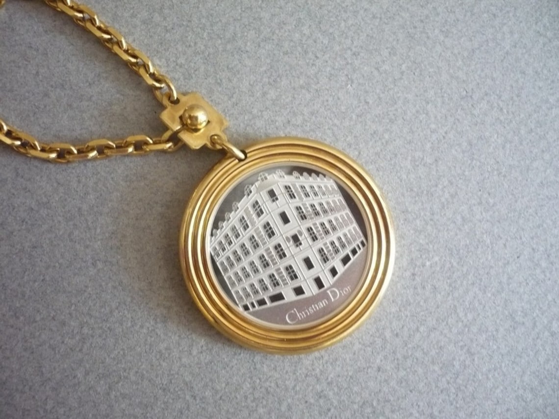 CHRISTIAN DIOR Authentic Vintage Gold Plated Key Ring/Bag Etsy