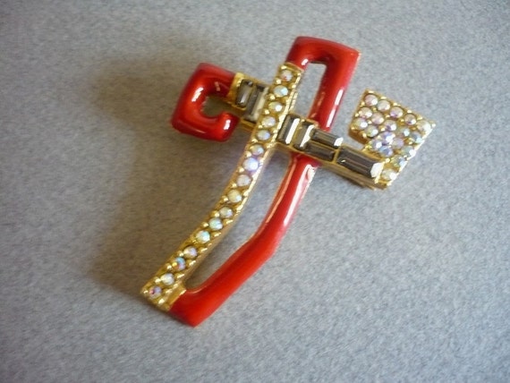 CHRISTIAN LACROIX ~ Authentic Vintage Red Enamel … - image 3