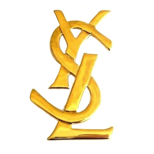 YVES SAINT LAURENT Logo Vintage Brooch - Etsy