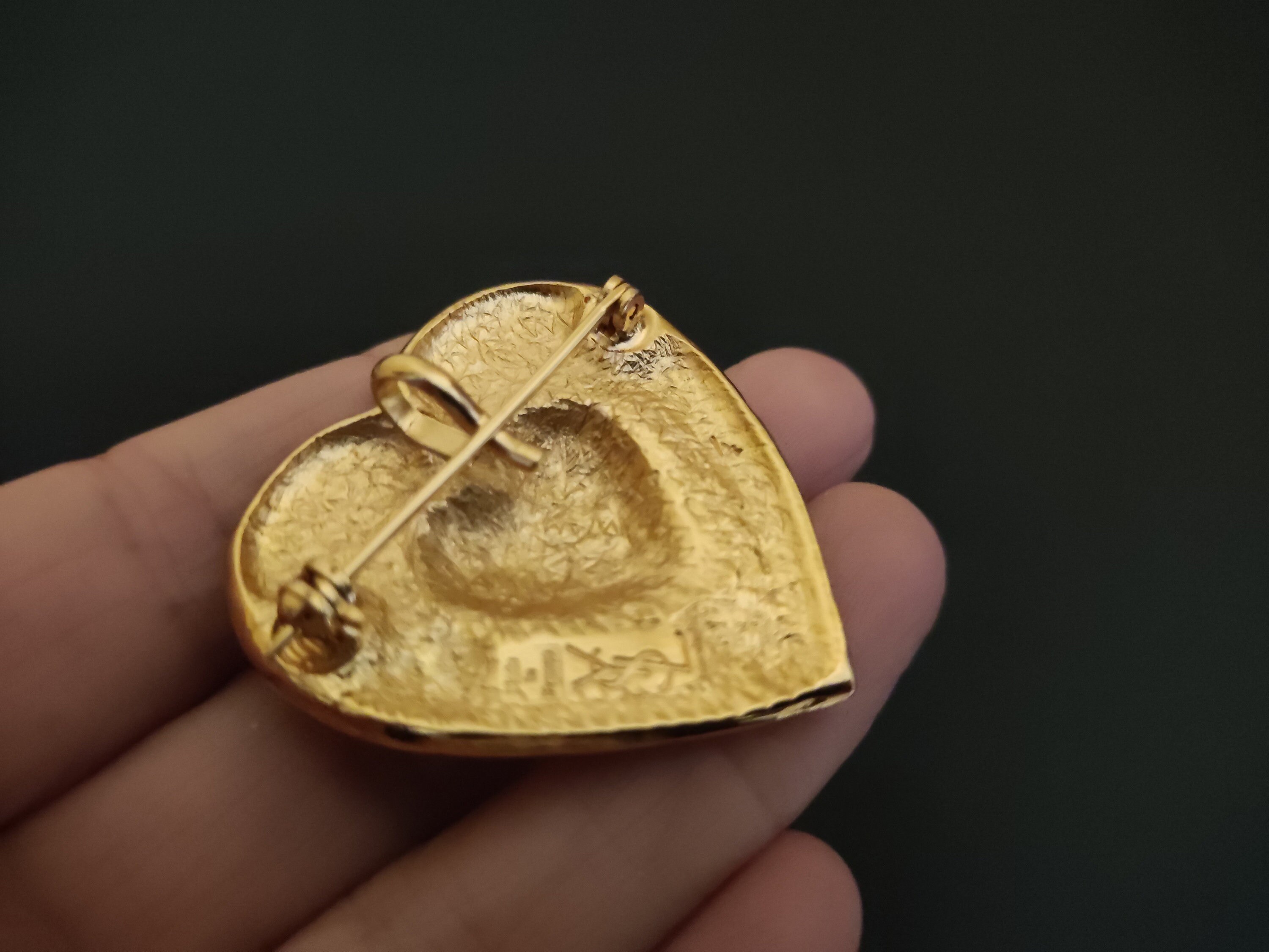 Vintage YSL Yves Saint Laurent Broszka Pin, Ażurowa Spirala