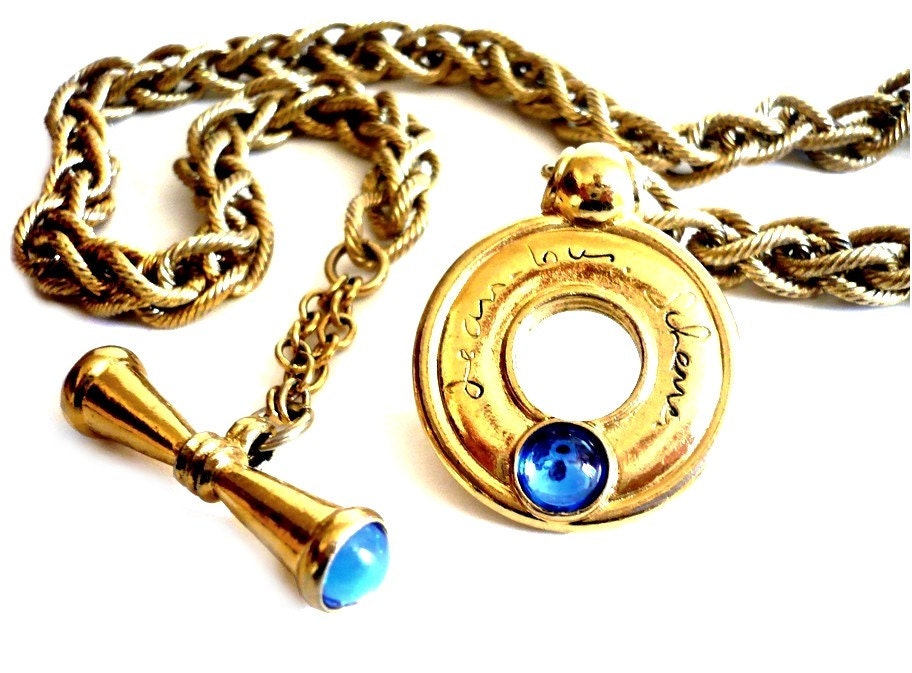 Jean-Louis Scherrer Gold x Stone Amulet Necklace 112sch128