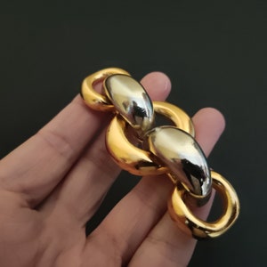 YVES SAINT LAURENT ~ Authentic Vintage Gold & Silver Plated  Brooch/Barrette