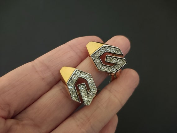 GIVENCHY ~ Authentic Vintage Gold Plated Clip on Earrings 1979 