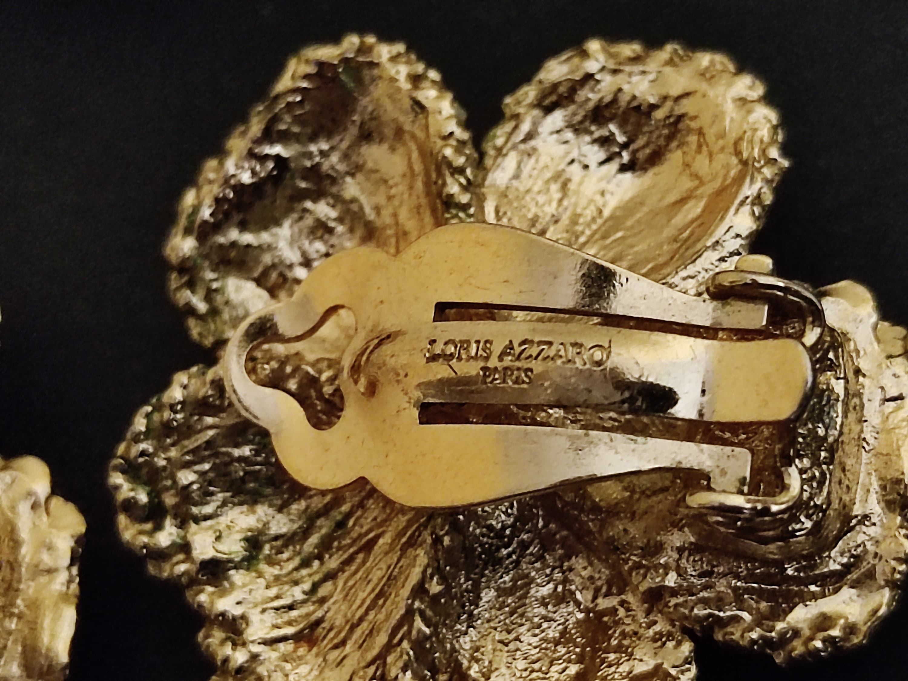 LORIS AZZARO ~ 本物のヴィンテージセット ゴールドメッキ フラワー 