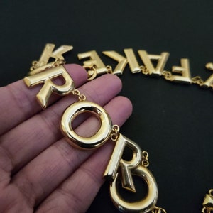 MOSCHINO ~ Auténtico collar/cadena/eslabón/gargantilla vintage - ORO