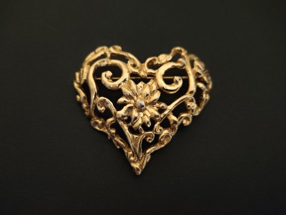 CHRISTIAN LACROIX ~ Authentic Vintage Gold Plated Flowery