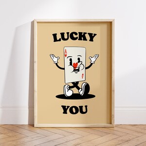 Póster estético de arte de pared retro de moda Lucky You, decoración de los años 70 SIN MARCO
