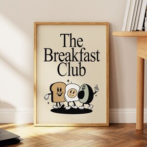 Póster de pared con personajes retro de cocina divertida, impresiones de pared para amantes del café, arte funky de los años 70, sin marco