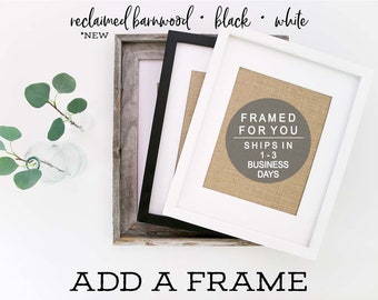 Frame Add-On by KNOTnNEST for 5 x 7, 8 x 10 and 11 x 14 print sizes- Wooden frame and glass, Frame ONLY, Ready to Gift