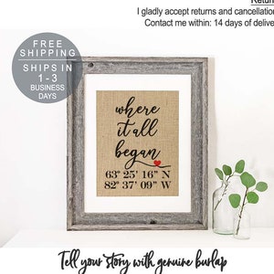 Personalized Gifts, Engagement Gifts for Bride Gifts, Bridal Shower Gifts, Dating Anniversary Gifts for Husband, Anniversary Coordinates image 1