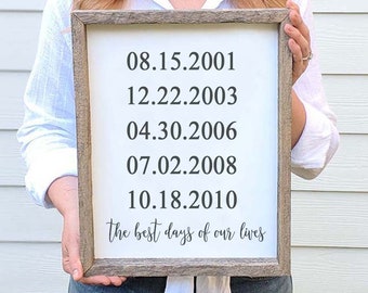 The Best Days of Our Lives Mother's Day Gift Idea Best Days Wood Sign Anniversary Gifts Wedding Gift Personalized Gift for Wife Gift for Her