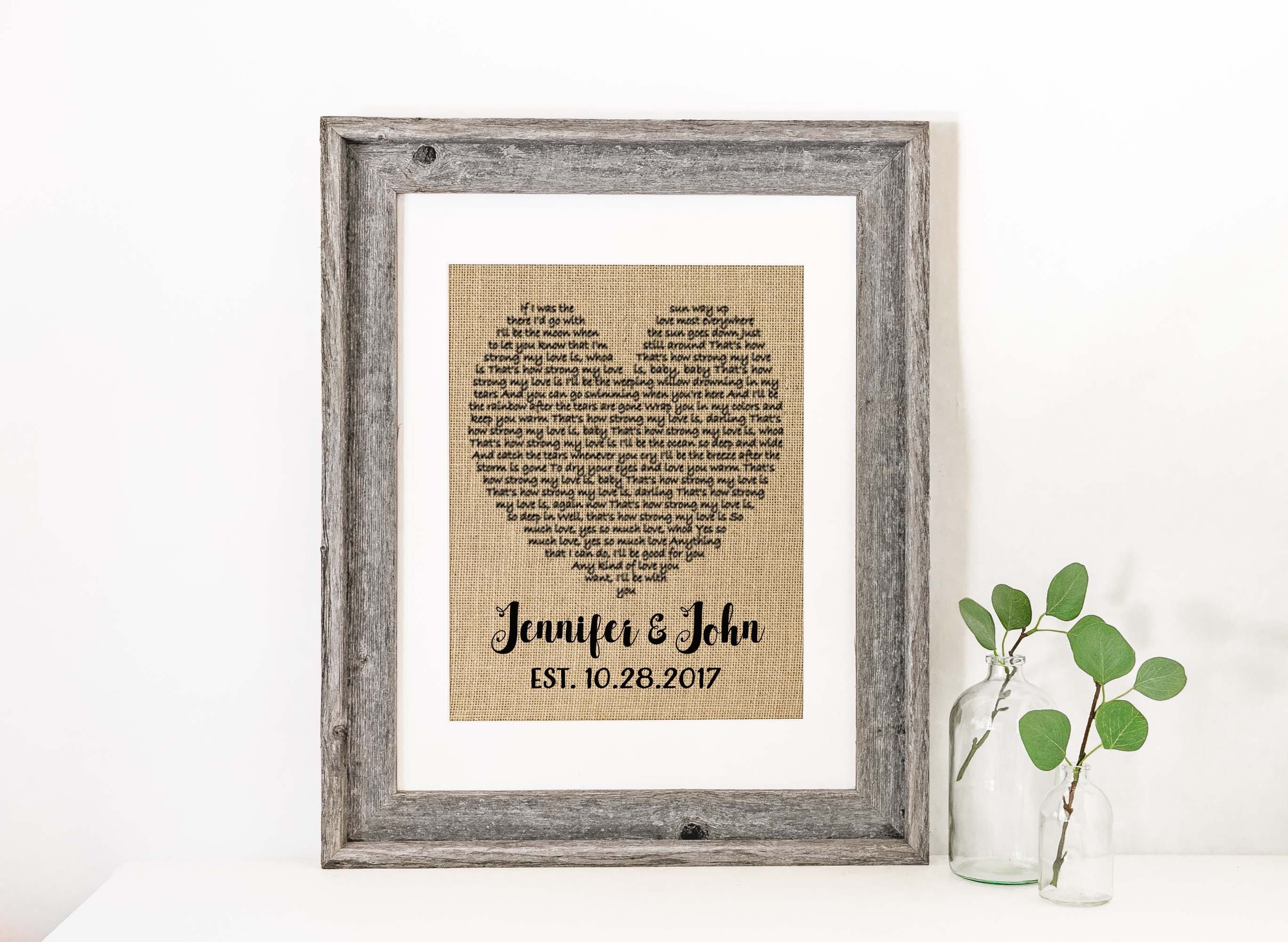 First Dance Song Lyrics Wedding Gift First Anniversary Gift | Etsy