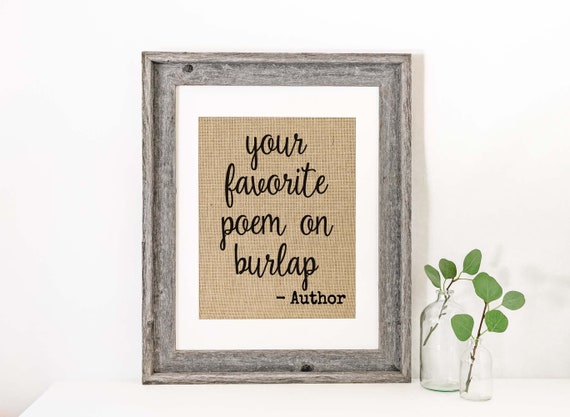 Custom Poem Print Boyfriend Gift Poem Custom Poem Print on Burlap 1st Anniversary Gift Personalized Poem Print Girlfriend Gift Verse