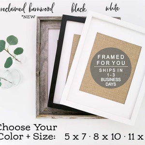 Frame Add-On by KNOTnNEST for 5 x 7, 8 x 10 and 11 x 14 print sizes Wooden frame and glass, Frame ONLY, Ready to Gift image 2