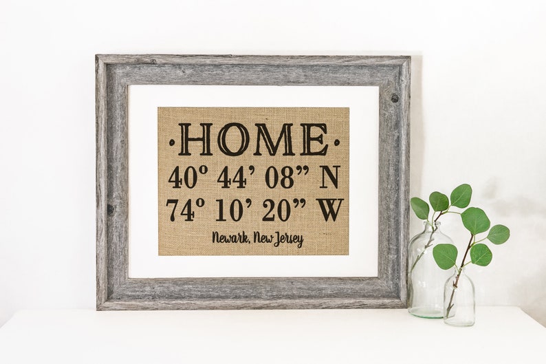 Our First Home, Coordinates Sign, Personalized Housewarming Gift, Latitude Longitude Sign, Gift for Newlyweds, House Warming Gift, Home Sign image 2