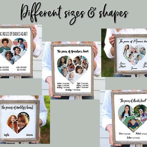 Puzzle Heart Photo Gift For Dad Gift From Kids Farmhouse Sign Personalized Gift For Father Gift, Fathers Day Gift For Daddy Gift image 4