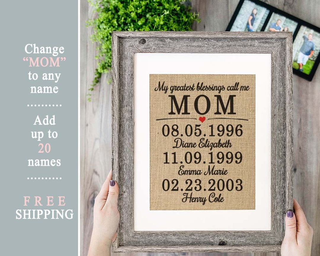 Gifts for Mom From Daughter Personalized Picture Frame With Song Lyrics,  Sentimental Gifts for Her, Unique Mom Gifts, Framed Picture 