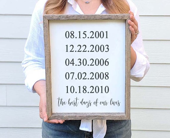 Christmas Gift Ideas For Wife Farmhouse Sign Wedding Anniversary Gift Important Dates Farmhouse Decor Wood Sign Birthday Gift For Mom