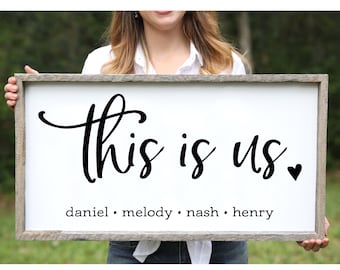 This Is Us Wood Sign Wife Day Gift Idea 5th Anniversary Gift Farmhouse Decor Gallery Wall Sign Anniversary Gifts for Women Mother's Day Gift