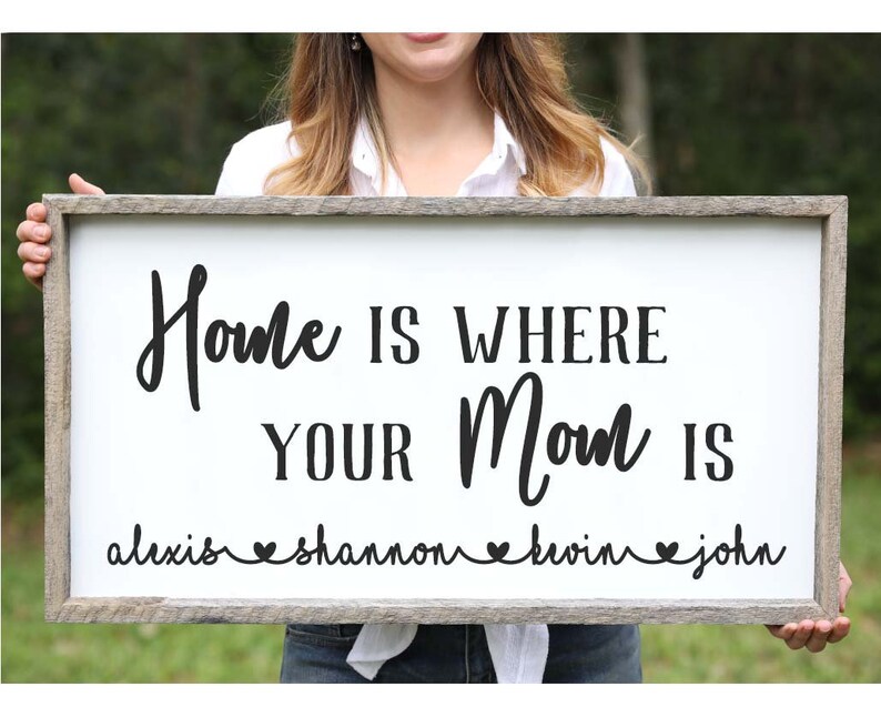 Home is Where Your Mom is Mother Day Sign Wood Sign Mothers Etsy