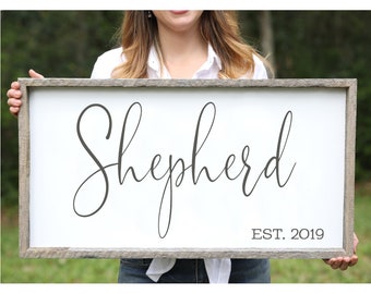 Wedding Anniversary Gift For Couple Engagement Gift Personalized Gift Last Name Est. Date Custom Wood Sign Farmhouse Decor Newlywed Gift