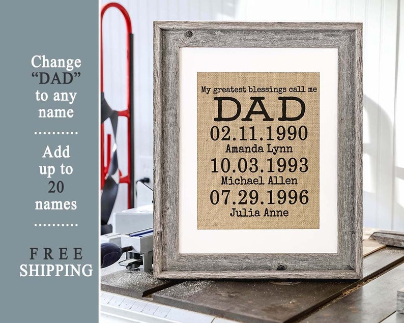 Rustic Gift Burlap Fathers Day Gift from Wife to Husband Gift Personalized for Him Men's Personalized Men's Gift for Men Gift for Dad image 1