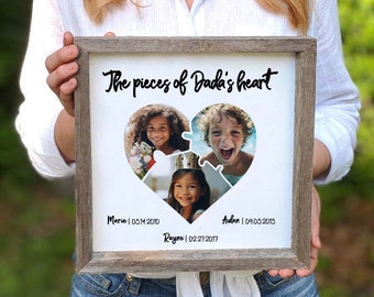 Fathers Day Gift For Dad Gift Unique Photo Gift Custom Photo Gift For Daddy Gift From Kids Farmhouse Sign Personalized Gift For Father