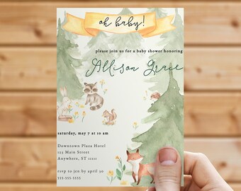 Custom Digital Baby Shower Invite - Woodland Animal Theme