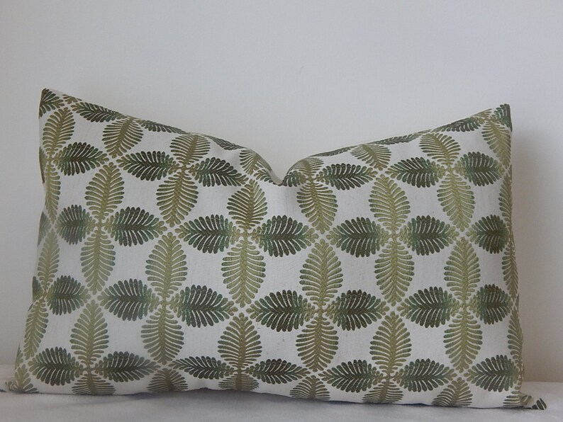 Embroidery green and beige12x20 pillow cover,accent pillow,decorative pillow,throw pillow image 4