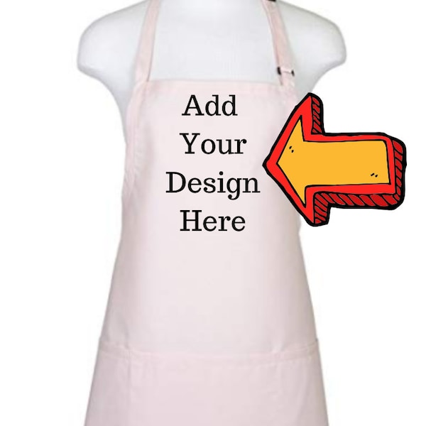 Light Pink 3-Pocket Bib Apron for Women