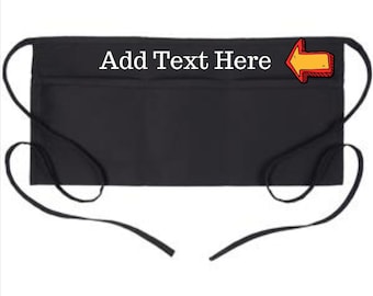 Black 2-Pocket Unisex Waist Apron