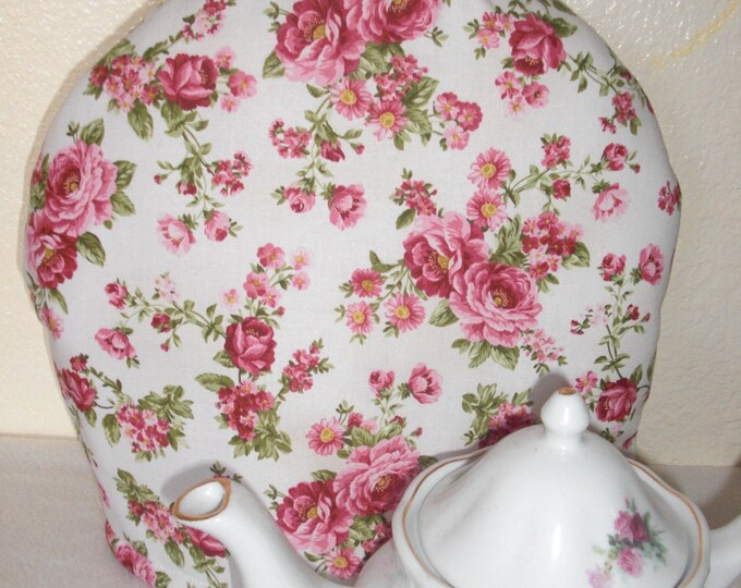 Roses Floral Print Teapot Cozy Insulated With Insulbright and Warm