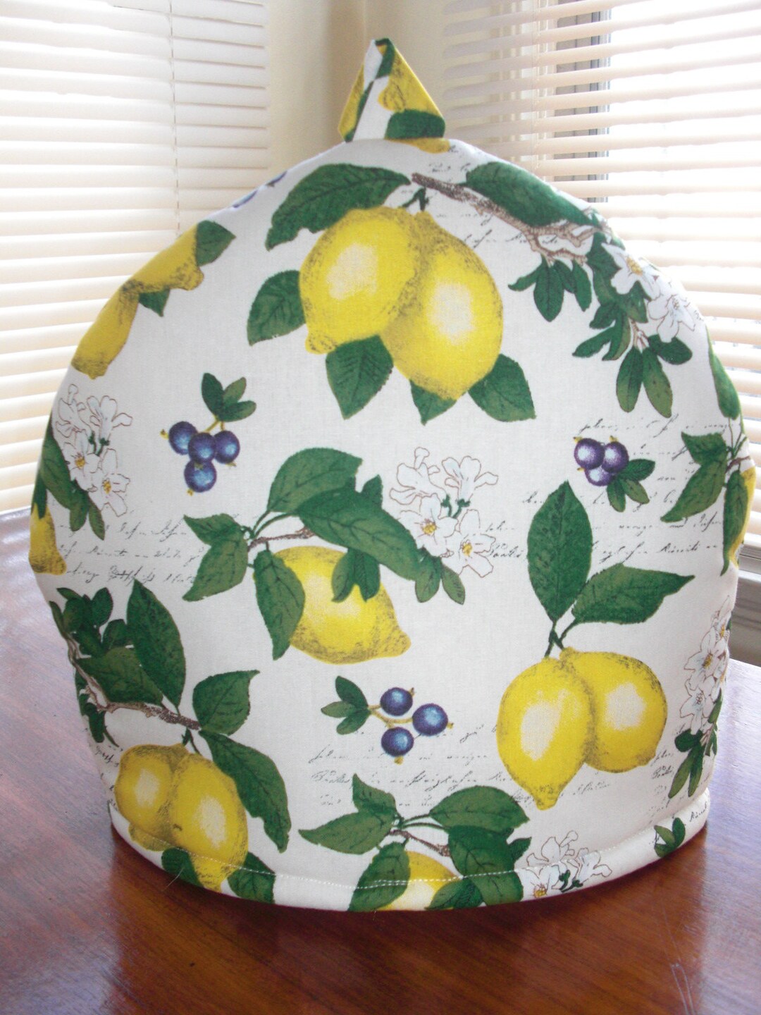 Lemon Print Teapot Cozy Insulated With Insulbright and Warm Fleece