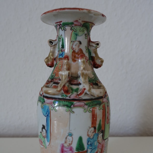 Antique Famille Rose Vase Chinese Porcelain