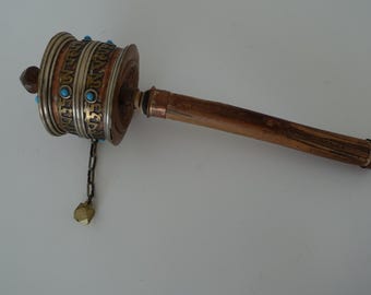 Tibetan Prayer Wheel Handcrafted Meditation Toll Ritual Item Om Mani Padme Hum Mantra